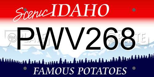 PWV268 Idaho License Plate