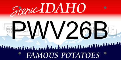 PWV26B Idaho License Plate