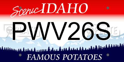 PWV26S Idaho License Plate