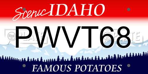 PWVT68 Idaho License Plate
