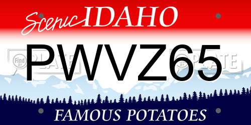 PWVZ65 Idaho License Plate