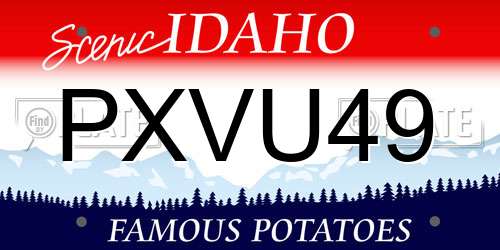 PXVU49 Idaho License Plate