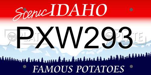 PXW293 Idaho License Plate