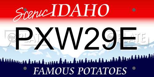 PXW29E Idaho License Plate