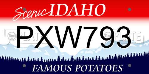 PXW793 Idaho License Plate