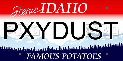 PXYDUST Idaho License Plate