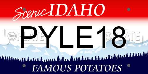 PYLE18 Idaho License Plate