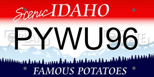 PYWU96 Idaho License Plate