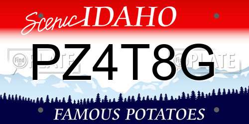PZ4T8G Idaho License Plate