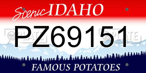 PZ69151 Idaho License Plate