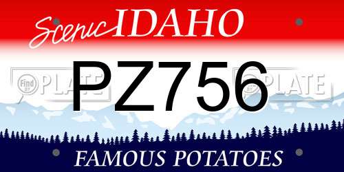 PZ756 Idaho License Plate