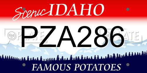 PZA286 Idaho License Plate