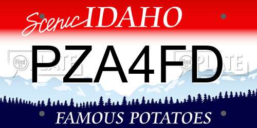 PZA4FD Idaho License Plate