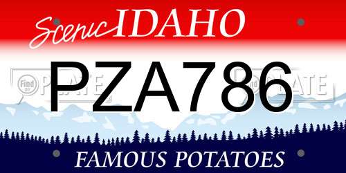 PZA786 Idaho License Plate