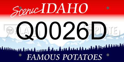 Q0026D Idaho License Plate