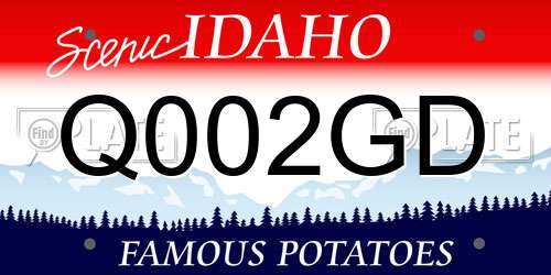 Q002GD Idaho License Plate