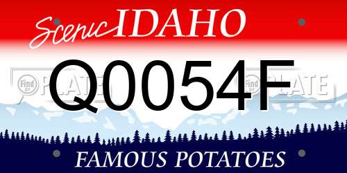Q0054F Idaho License Plate