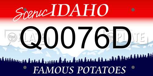 Q0076D Idaho License Plate