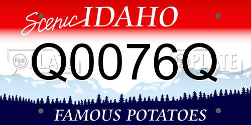 Q0076Q Idaho License Plate