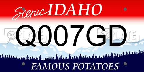 Q007GD Idaho License Plate