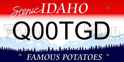 Q00TGD Idaho License Plate
