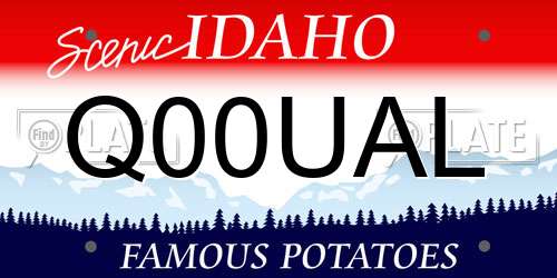 Q00UAL Idaho License Plate
