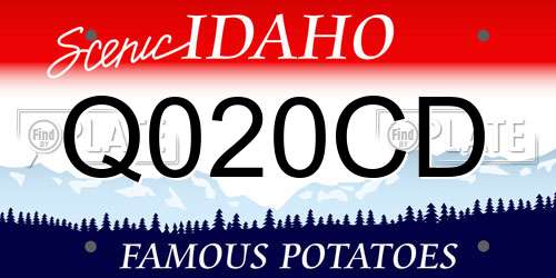 Q020CD Idaho License Plate