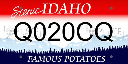 Q020CQ Idaho License Plate