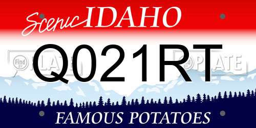 Q021RT Idaho License Plate