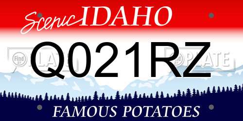 Q021RZ Idaho License Plate