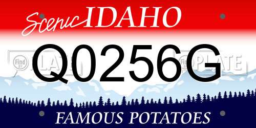 Q0256G Idaho License Plate