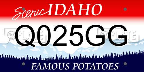 Q025GG Idaho License Plate
