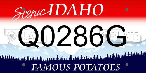 Q0286G Idaho License Plate