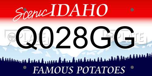 Q028GG Idaho License Plate
