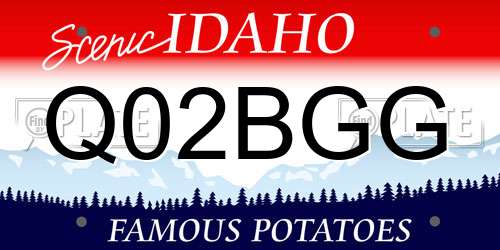 Q02BGG Idaho License Plate
