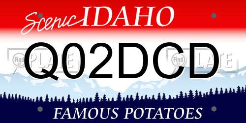 Q02DCD Idaho License Plate