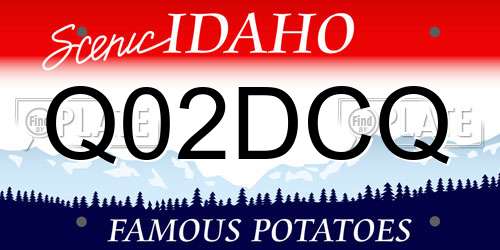Q02DCQ Idaho License Plate