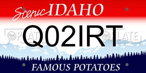 Q02IRT Idaho License Plate