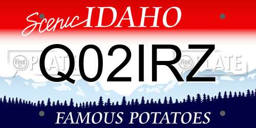 Q02IRZ Idaho License Plate
