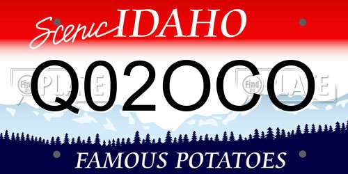 Q02OCO Idaho License Plate