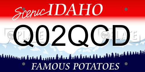 Q02QCD Idaho License Plate