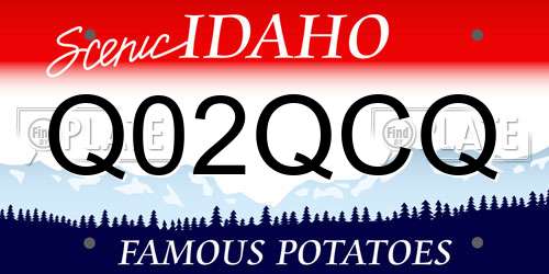 Q02QCQ Idaho License Plate