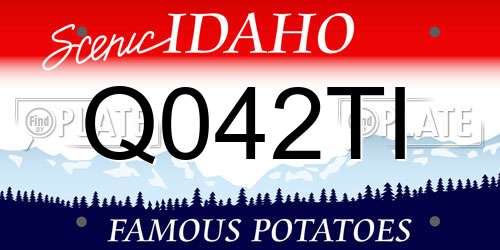 Q042TI Idaho License Plate