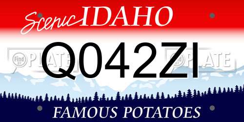 Q042ZI Idaho License Plate