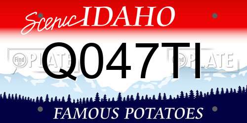 Q047TI Idaho License Plate