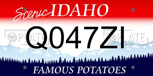 Q047ZI Idaho License Plate