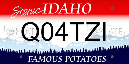 Q04TZI Idaho License Plate