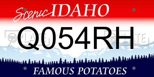 Q054RH Idaho License Plate