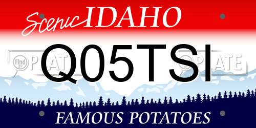 Q05TSI Idaho License Plate