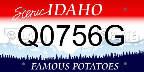 Q0756G Idaho License Plate